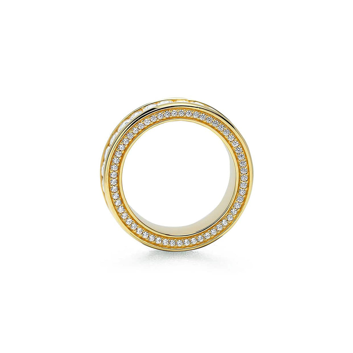 Oxford emerald eternity ring med sidesten i forgyldt sterlingsølv